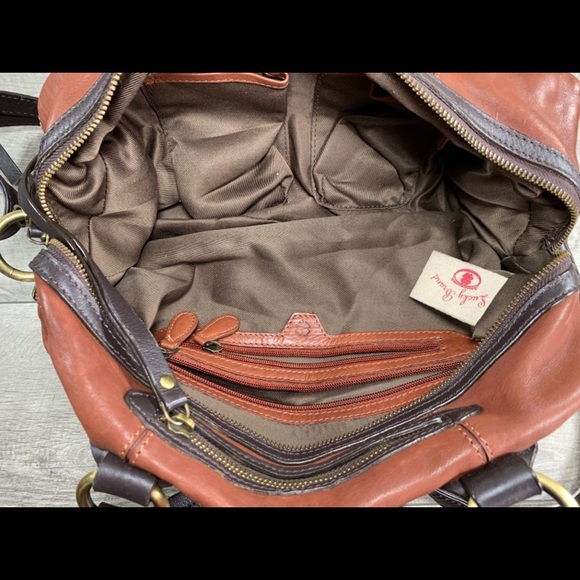 Lucky Brand Buttery Soft Brown Leather Shoulder Bag Satchel Hobo Boho Purse - Picture 8 of 8